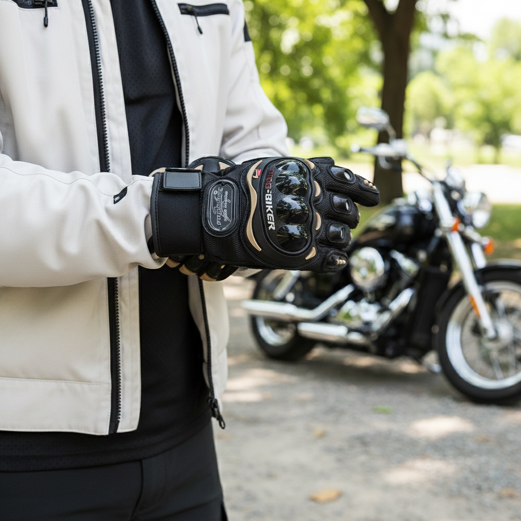 Motohand™ Yazlık Havalandırmalı, Eklem Korumalı, Dokunmatik Motosiklet Eldiveni