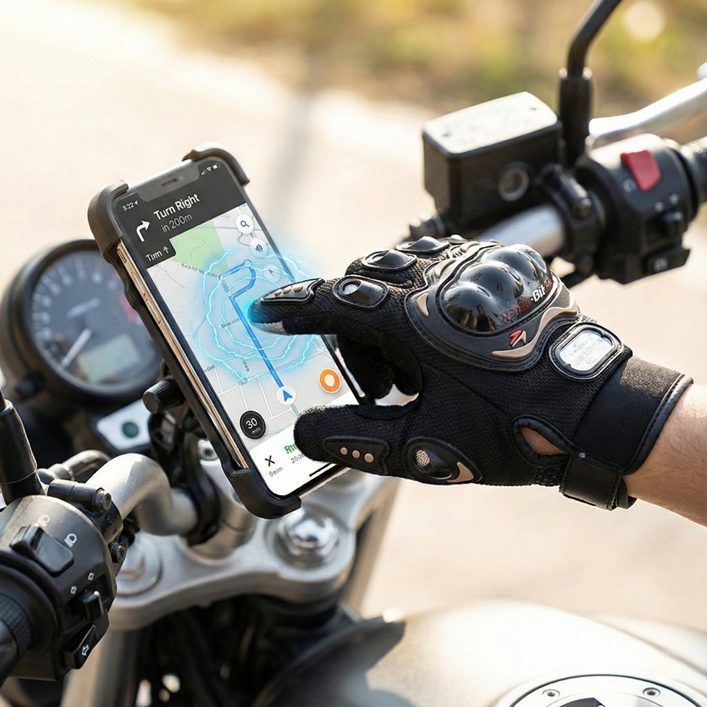 Motohand™ Yazlık Havalandırmalı, Eklem Korumalı, Dokunmatik Motosiklet Eldiveni